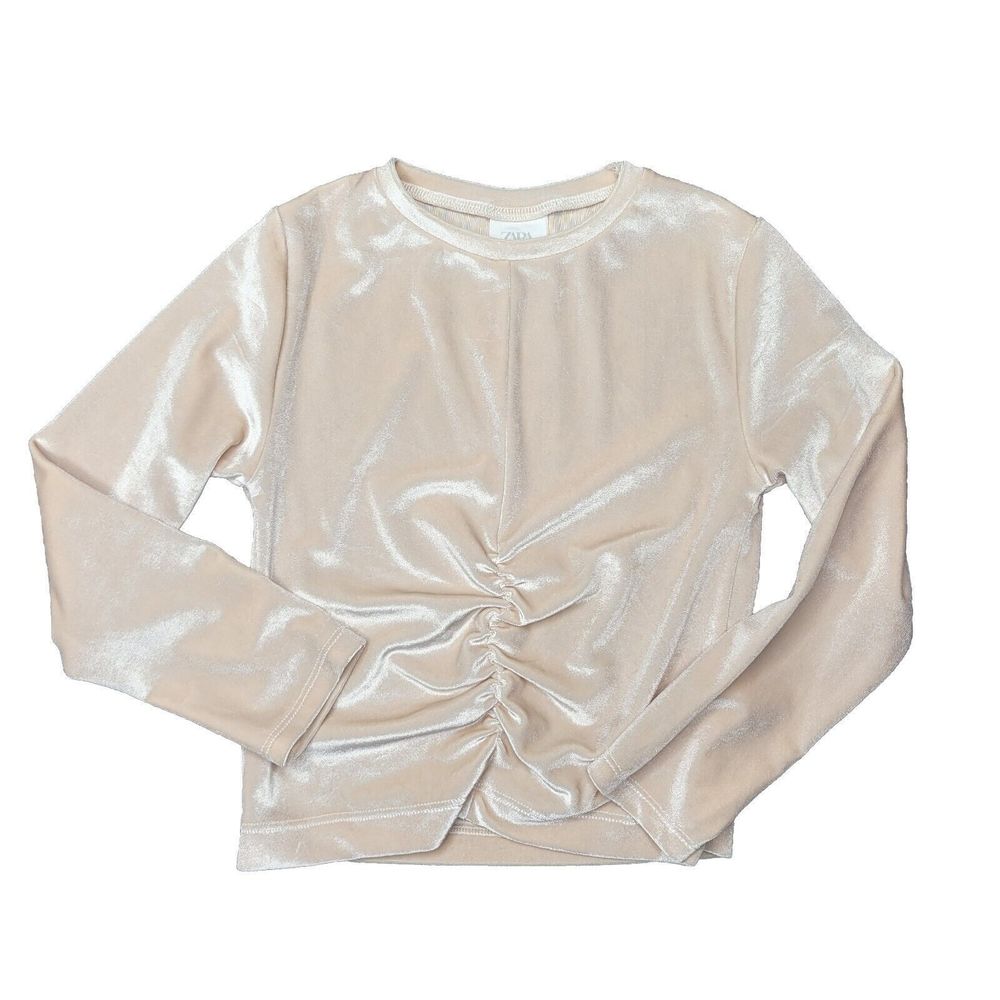 ZARA Girls Beige Velour Top 116cm
